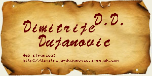 Dimitrije Dujanović vizit kartica